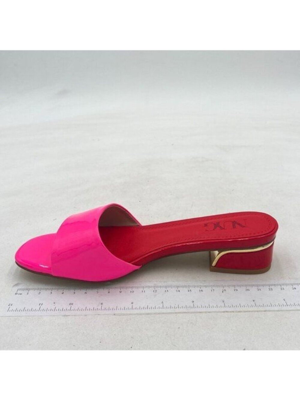 Women's Patent Party Solid Open Toe Block Slip On Casual Chunky Low Heel Heeled